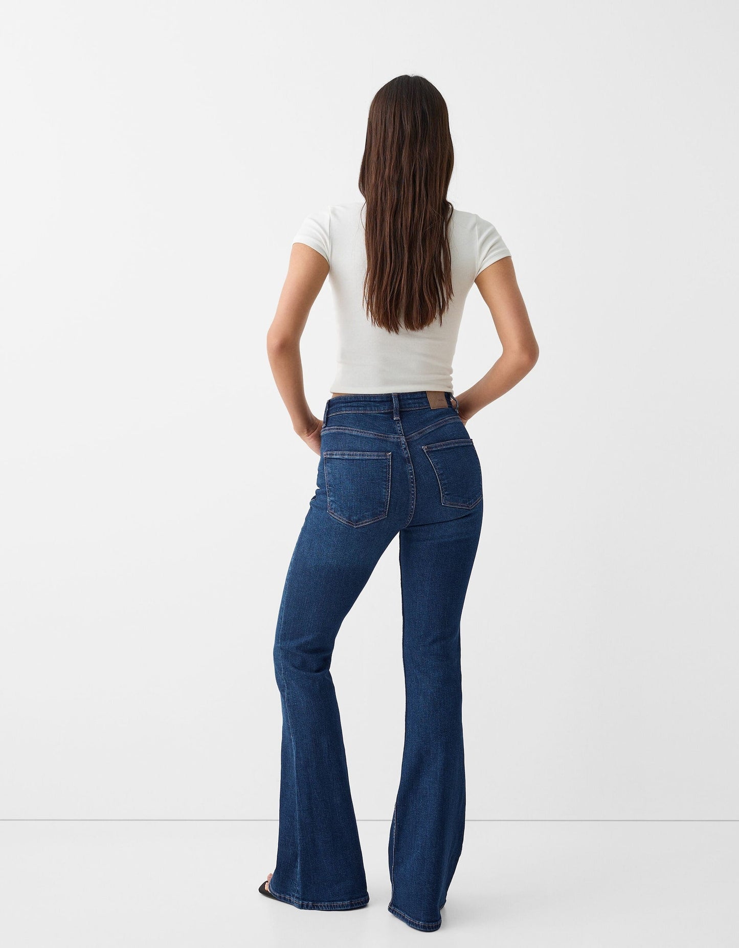 Zara Dark Blue High-Waisted Flare Jeans