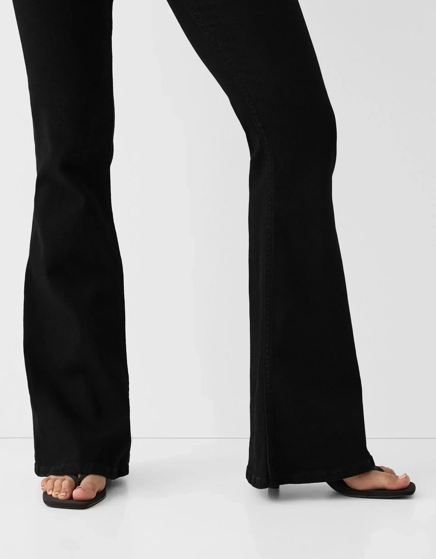 Zara Pure Black High-Waisted Flare Jeans