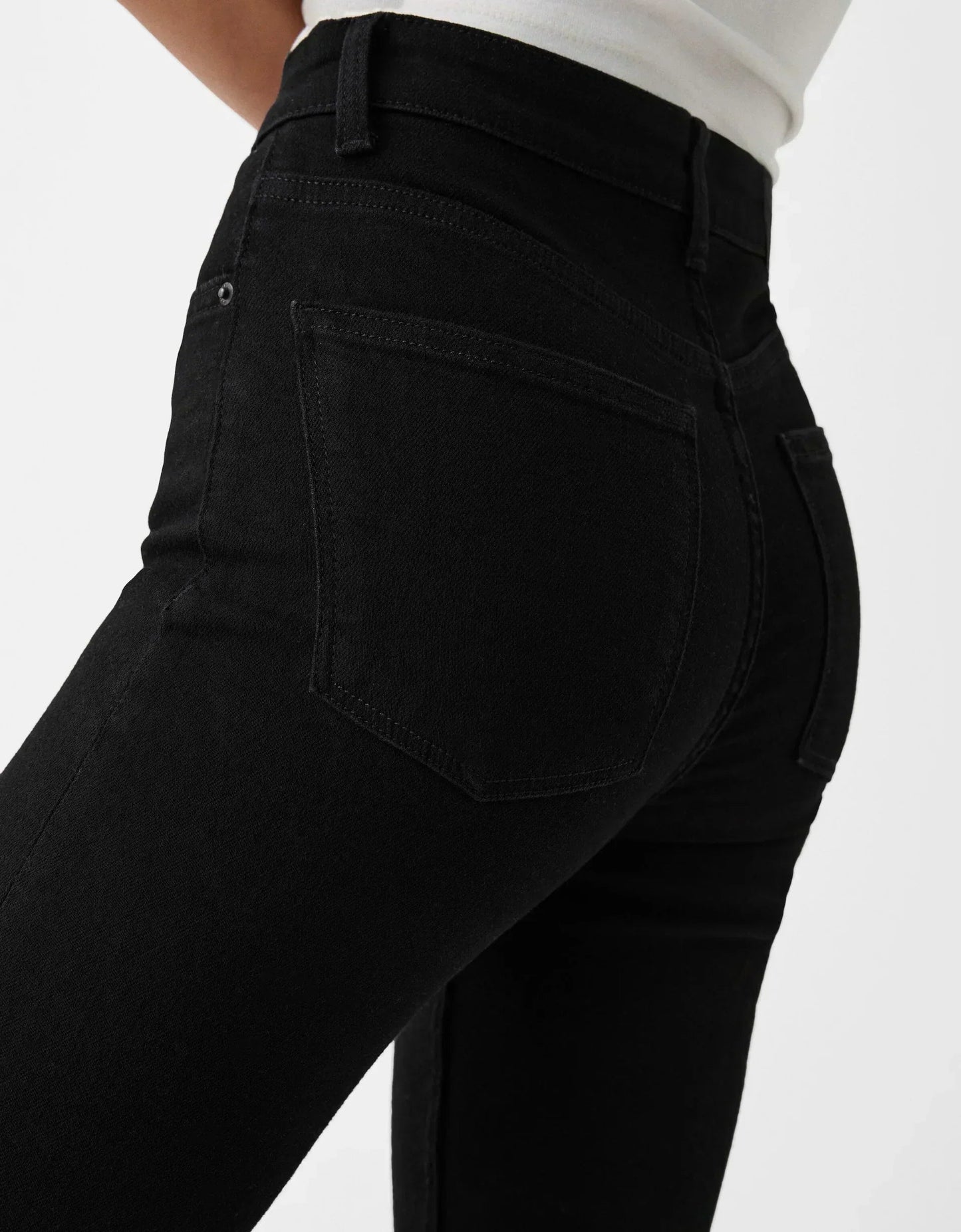 Zara Pure Black High-Waisted Flare Jeans