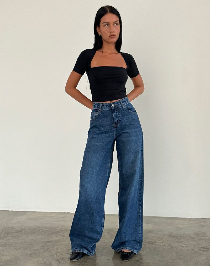 Zara MID-Blue Wide Leg Jeans